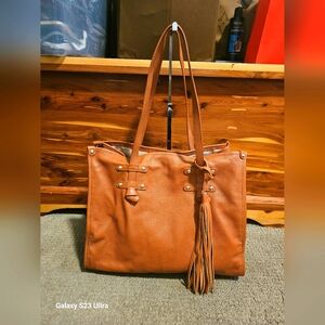 LAGGO Siena leather tote bag.APRICOT